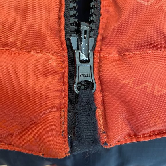 Old Navy Reversible Quilted Puffer Vest Blue Orange Boys Small - Picture 7 of 11